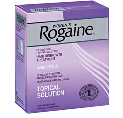 ROGAINE for Women Hair Regrowth Treatment, Regular Strength Unscented (Three-month Supply of Three 2-fluid-ounce Bottles) Product Shot