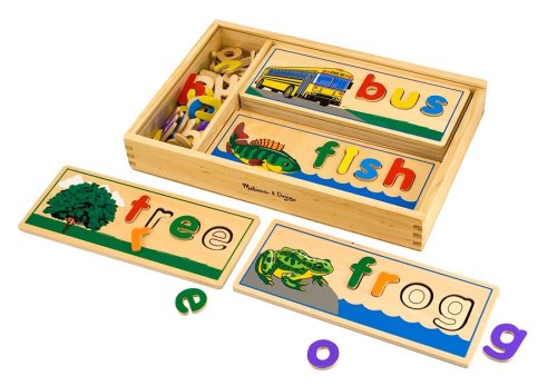 Melissa And Doug See And Spell Wooden Educational Toy With 8 Double