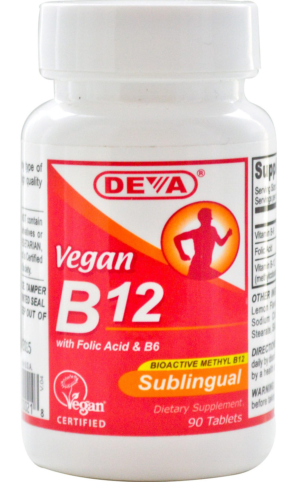 Deva Vegan Vitamin B12 Sublingual 2500 Mcg 90 Tablets