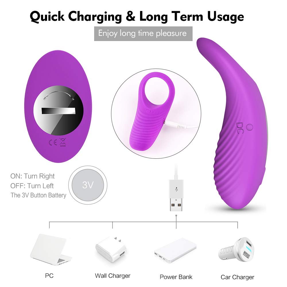 Lob Waterproof Rechargeable Powerful Vibrating Cock Ring Remote Control 9 Speed For Couples