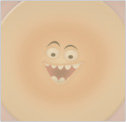 A cartoon talking pimple with a Nexcare Acne Absorbing Cover covering it.